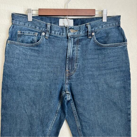 Everlane Mens Denim Jeans 33x32 Dark Wash Slim Fit Organic Cotton Spring Formal - Picture 2 of 9